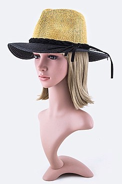 Braiding Band & 2 Tone Straw Panama Hat LAFHT3145DD