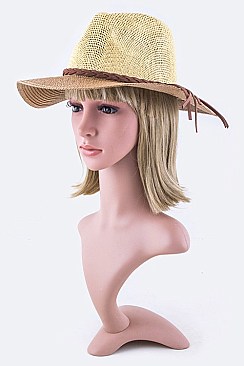 Braiding Band & 2 Tone Straw Panama Hat LAFHT3145DD