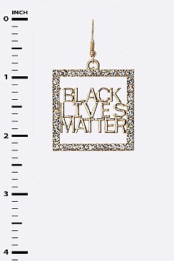 PACK OF 12 BLACK LIVES MATTER CRYSTAL DROP EARRING SET