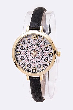Chic Iconic Printed Dial Skinny Band Fashion Watch LA-1618