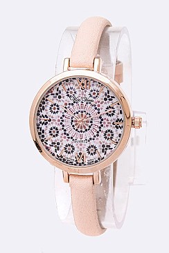 Chic Iconic Printed Dial Skinny Band Fashion Watch LA-1618