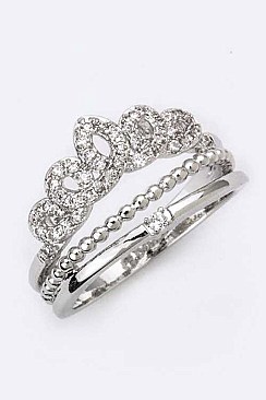 Cubic Zirconia Tiara Ring LACW1820