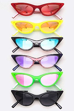 Pack of 12 Comic Cat Eye Skinny Sunglasses
