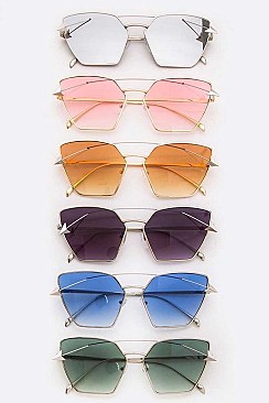 Pack of 12 Pieces Pierced Arrow Iconic Cat Eye Sunglasses LA138-1386