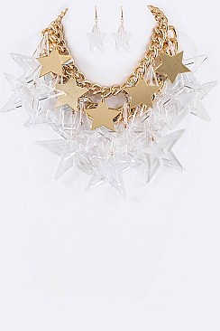 Posh Stars Studded Iconic Statement Necklace Set LACN2157