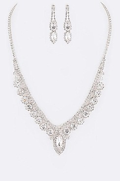 Posh Rhinestone Evening Necklace Set LANR2020221