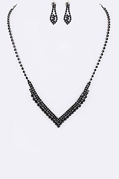 Classy Rhinestone Collar Evening Necklace Set LANR7220366