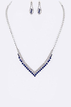 Classy Rhinestone Collar Evening Necklace Set LANR7220366