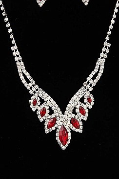 GLAM MARQUISE CUT GEM NECKLACE SET