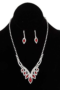 GLAM MARQUISE CUT GEM NECKLACE SET