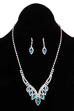 GLAM MARQUISE CUT GEM NECKLACE SET