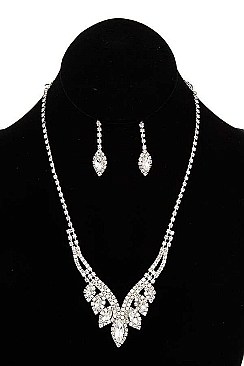 GLAM MARQUISE CUT GEM NECKLACE SET