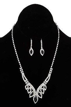 GLAM MARQUISE CUT GEM NECKLACE SET