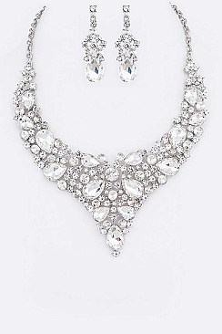 Bejeweled Crystal Statement Necklace Set