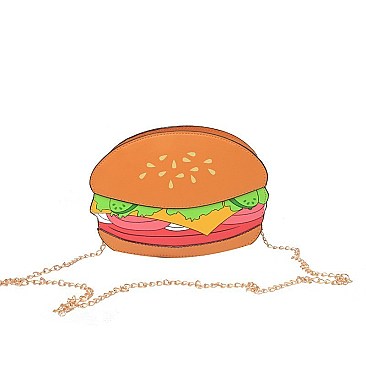 Hamburger Shaped Novelty Shoulder Crossbody Bag