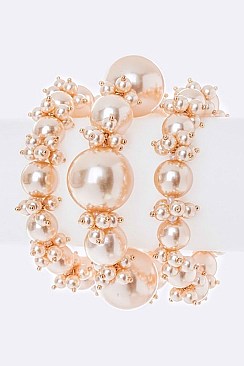 Posh Mix Pearls Iconic Stretch Bracelet 3-Pc Set LACB0461