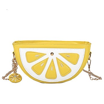 Lemon Shaped Clutch & Crossbody Bag