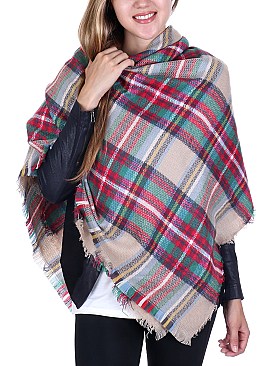 PLAID SCARF BLANKET SHAWL