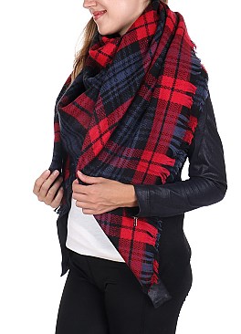 PLAID SCARF BLANKET SHAWL