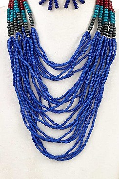 MULTI TIERED BEAD NECKLACE SET