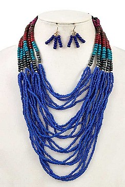 MULTI TIERED BEAD NECKLACE SET