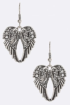 Iconic Engraved Wings Earrings
