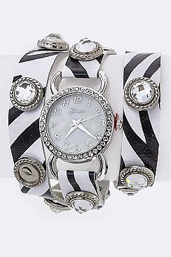 Fashionable Crystal Studs Wrap Around Fashion Watch LA-1430B