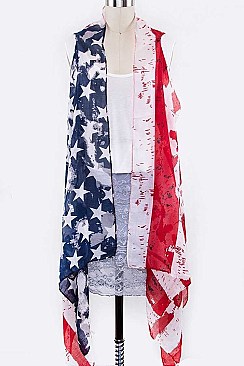 Sleeveless American Flag Cardigans