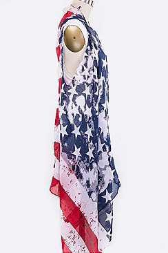 Sleeveless American Flag Cardigans