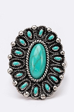 Fashionable Turquoise Iconic Stretch Ring LASR0064