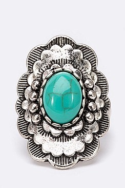 Fashionable Turquoise Fashion Stretch Ring LASR0063