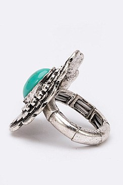 Fashionable Turquoise Fashion Stretch Ring LASR0063