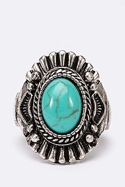 Fashionable Turquoise Iconic Stretch Ring LASR0062