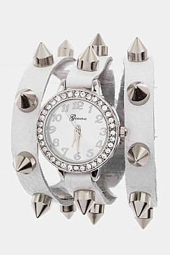 Fashionable Studded Wrap Watch LA-1923RG