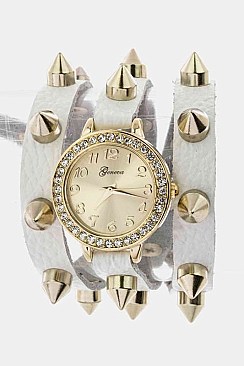 Fashionable Studded Wrap Watch LA-1923RG