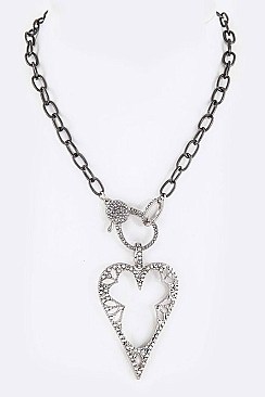 Charmed Crystal Heart Pendant Necklace