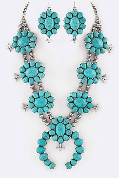 Stylish Squash Blossom Iconic Necklace Set LASS0885