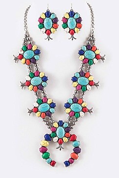 Stylish Squash Blossom Iconic Necklace Set LASS0885