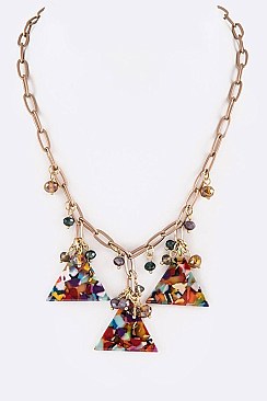Celluloid Triangle Drop Iconic Necklace LAN6150