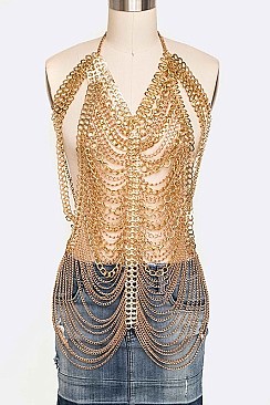 Stylish Layered Gold Chains Iconic Body Costume Set LACN1995