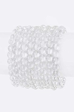 Fashion 8 Strands Stretch Pearls Bracelet Set