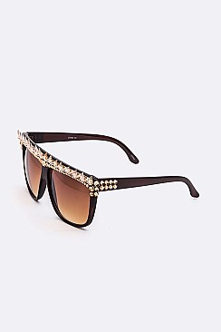 Austrian Crystal Retro Spiky Square Sunglasses LA14-MSG985-1