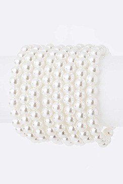 Stretch 8 Strands Pearls Bracelet Set