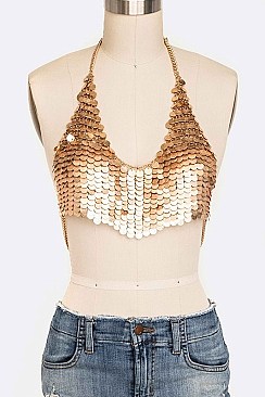 Posh Gold Scale Iconic Bralette Body Jewelry LACN1338