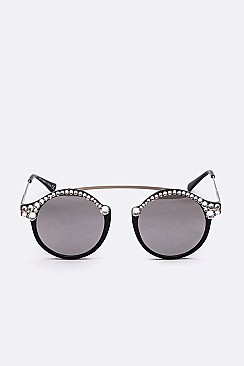 Crystal Ornate Round Sunglasses LA14-MSG1055