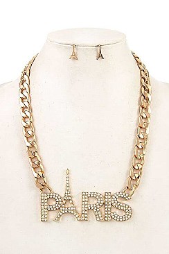 PARIS PENDANT CHAIN NECKLACE SET