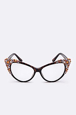 Iconic Crystal Cat Eye Glasses LA14-MSG750-2