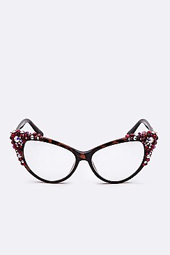 Iconic Crystal Cat Eye Glasses LA14-MSG750-2