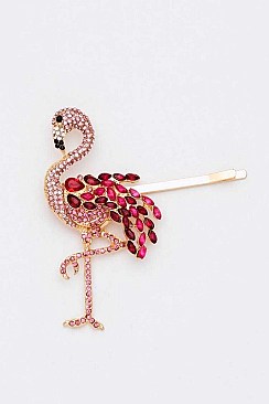 GLAM CRYSTAL FLAMINGO HAIR CLIP