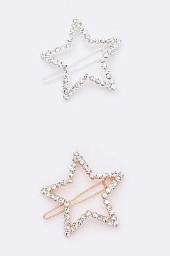 BARRETTE CRYSTAL STARS HAIR CLIP SET